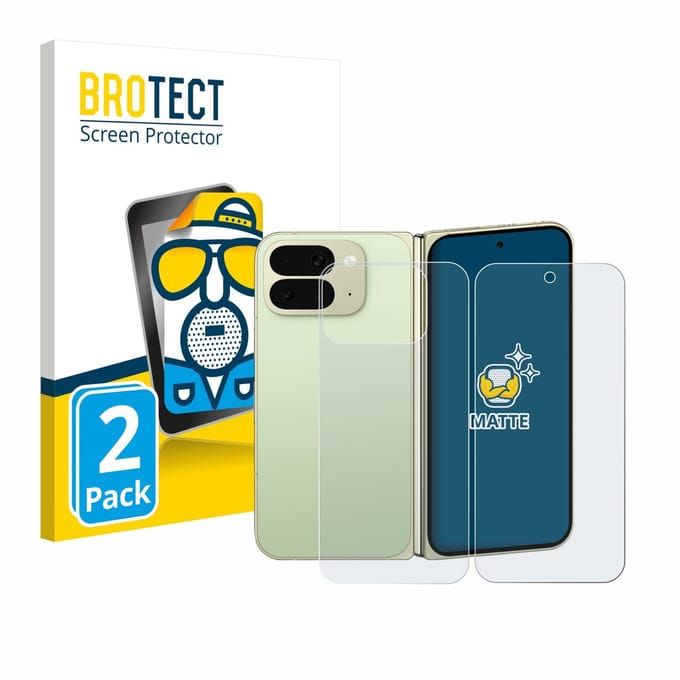 BROTECT - Screenprotector voor Google Pixel 10 Pro Fold (Voor+Achter) - Folie Beschermfolie matte 2 Stuks
