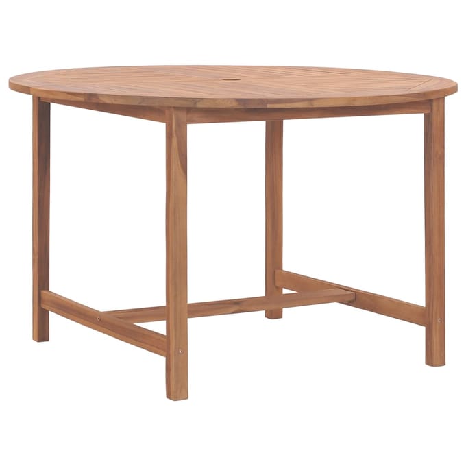 vidaXL - Tuintafel - Ø110x75 - cm - massief - teakhout