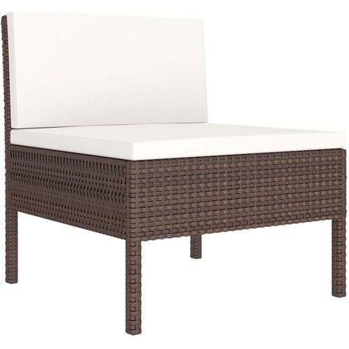 vidaXL - 9-delige - Loungeset - met - kussens - poly - rattan - bruin