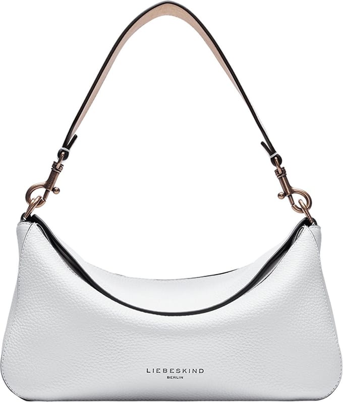 LIEBESKIND BERLIN Leren Schoudertas Alessa 3 Pebble Shoulder Bag Cream White Crème