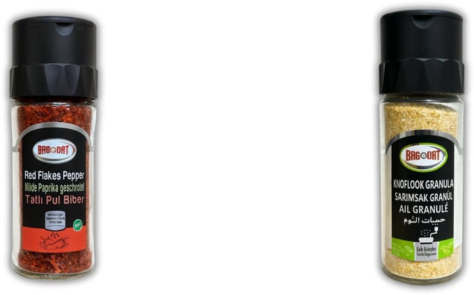 Bagdat Knoflook Granulaat + Peper Vlokken Zoet – 2-stuks