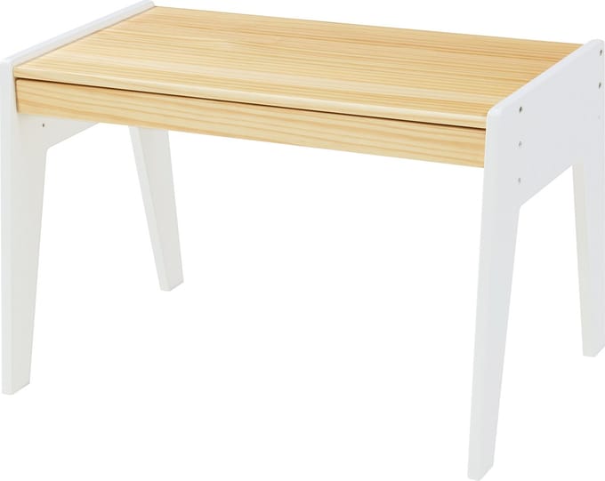Kindertafel met kinderstoel Skinnskatteberg naturel en wit [en.casa]