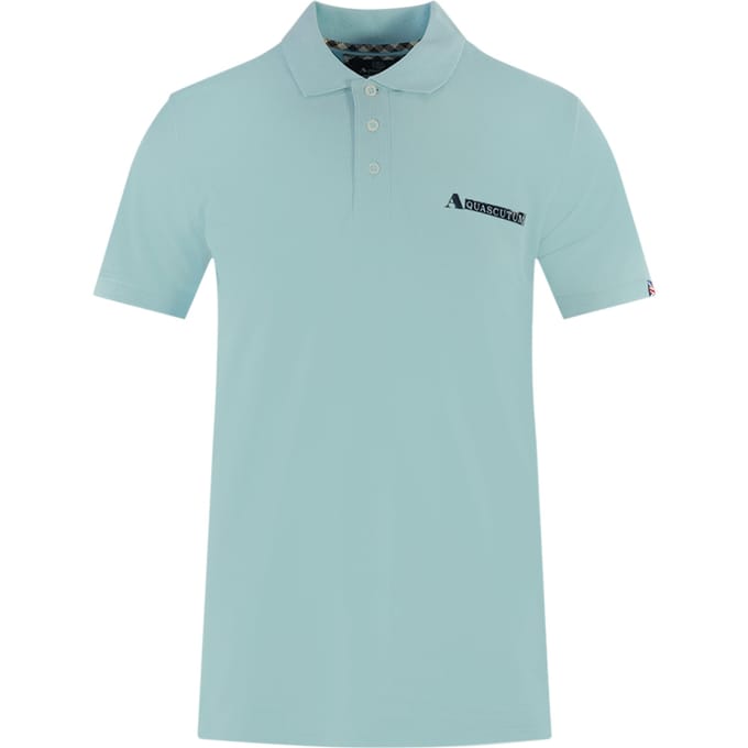 Aquascutum Boxed Logo Light Blue Polo Shirt