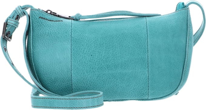FREDsBRUDER Leren Schoudertas My Old Friend Round Crossbag Aqua Turquoise
