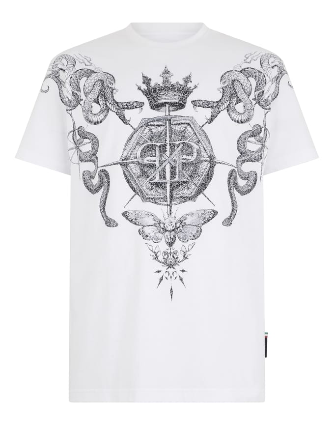 Round Neck T-Shirt Wind Rose Tattoo