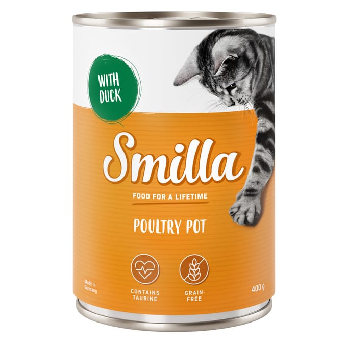 6x400g (4 Smaken) Smilla Gevogeltepannetje Kattenvoer