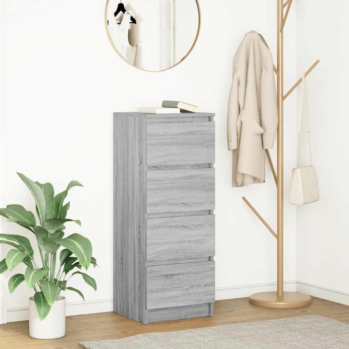 vidaXL - Dressoir - 37,5x35x99 - cm - spaanplaat - grijs - sonoma