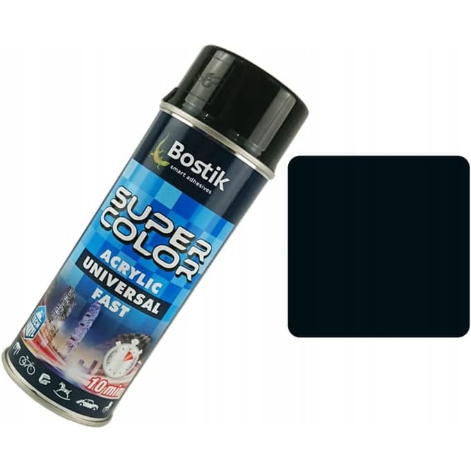 Bostik Super Color Universele Spray 400ml Zwart Glans zwart