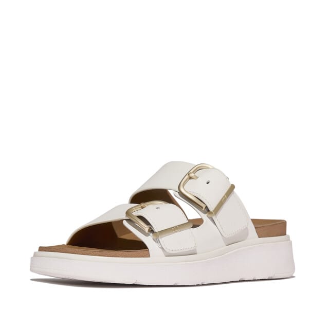FitFlop FitFlop Gen-FF Buckle Two-Bar Leather Slides WIT - Maat 36