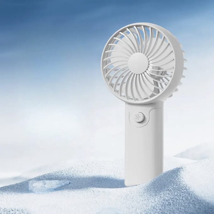 Handventilator - Mini Ventilator - 3600 mAh - Digitaal beeld - 1Standen -Opvouwbaar - wit
