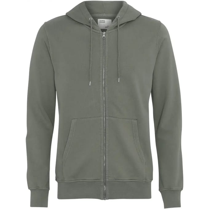 Hooded sweatshirt met rits Colorful Standard Classic Organic dusty olive