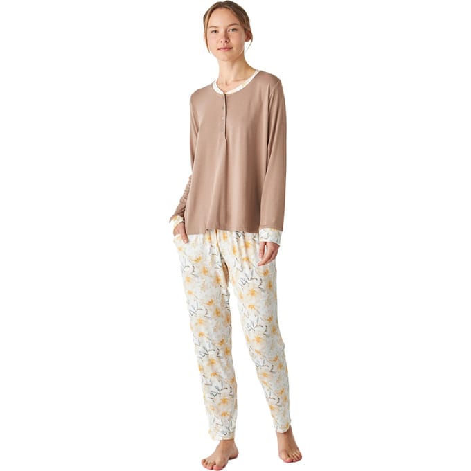 JJBEP1301 Bedrukte pyjama met lange mouwen voor dames