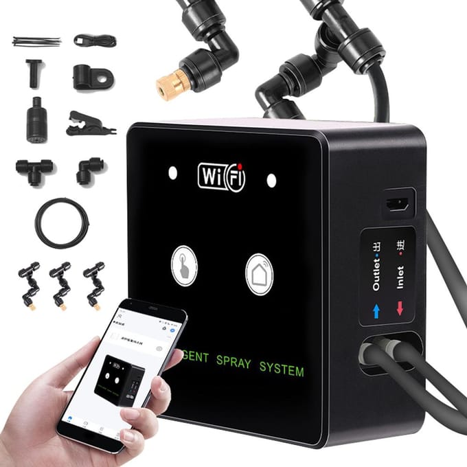 Système de brumisation programmé pour terrariums de forêt tropicale Wifi Kit de pulvérisation d'humidification intelligente pour reptiles multicolore