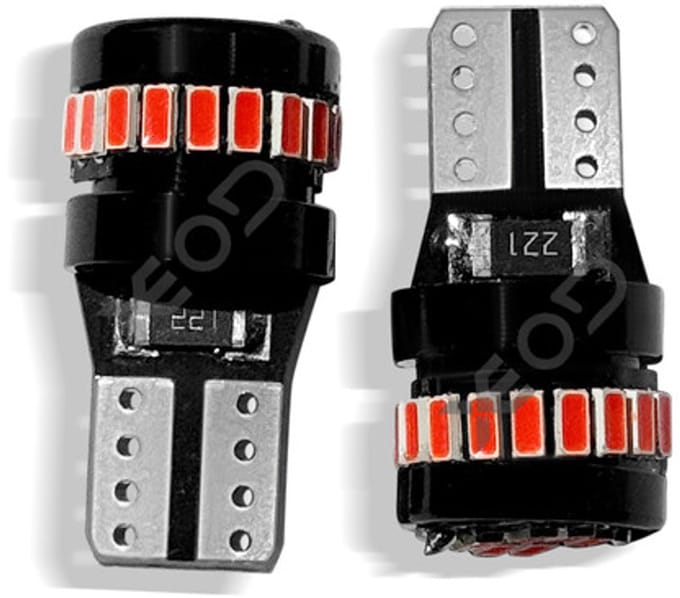 XEOD Lampen set – W5W T10 LED – Rood canbus - Achterlicht – 2 stuks