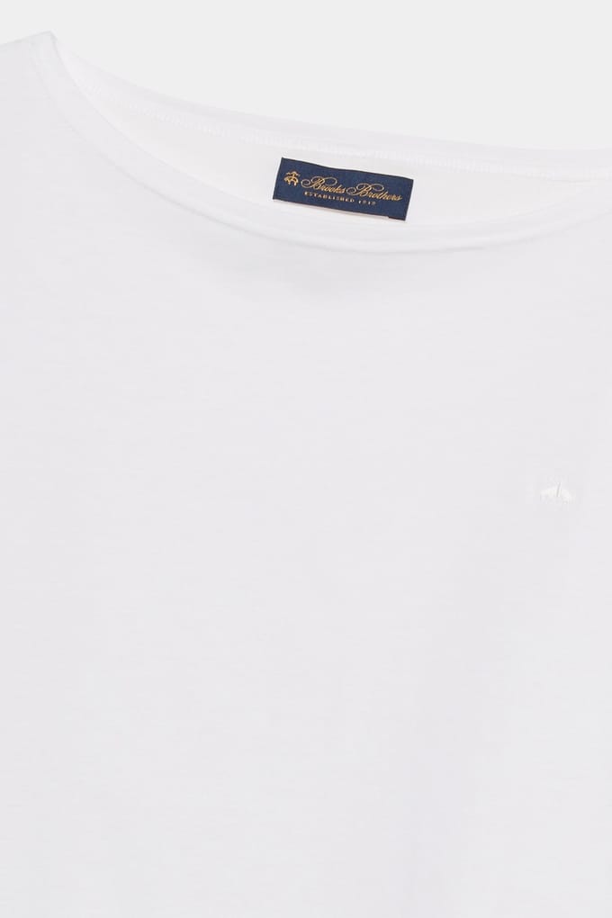 Brooks Brothers Logoed T-shirt Cotton White Größe: M | Hemden Outlet | Damen | Weiß