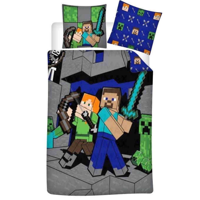 Minecraft Dekbedovertrek 140 x 200 cm - polykatoen