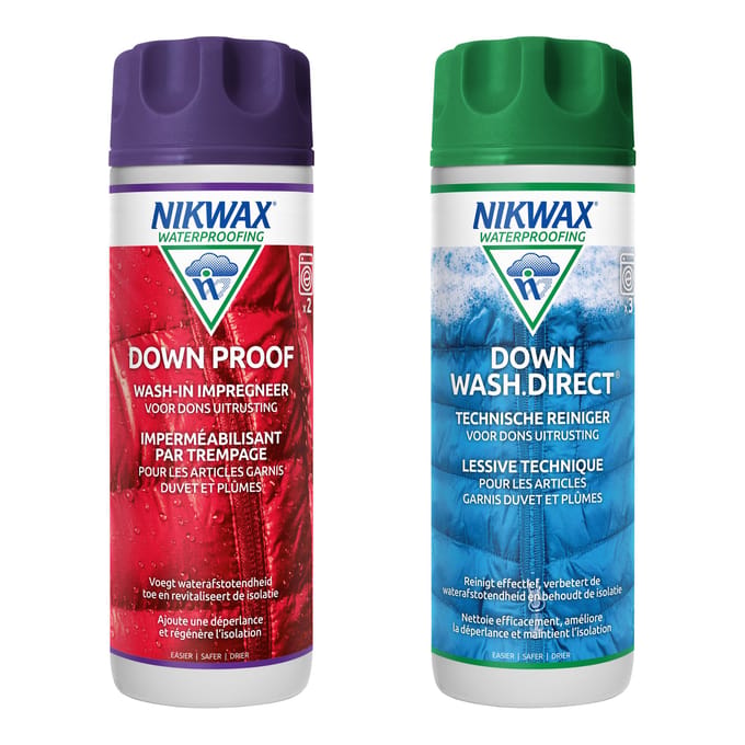 Nikwax Down Wash / Down Proof 300ml - impregneermiddel - wasmiddel - 2pack