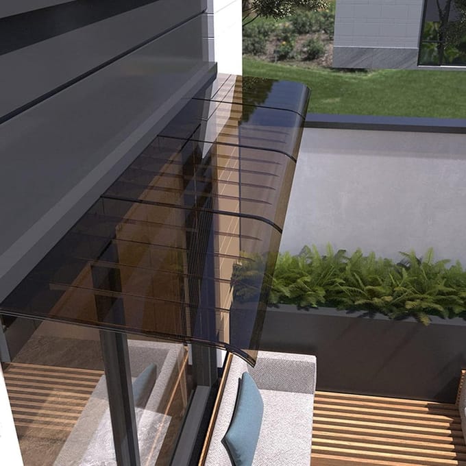 Deurluifel - Voordeur afdak - Regenbescherming - Polycarbonaat constructie - 50x130cm - Paars