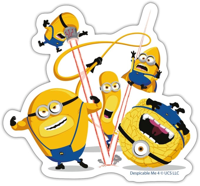 Minions De 5 Mega Minions Sticker Maat S (max. 10 x 10cm)