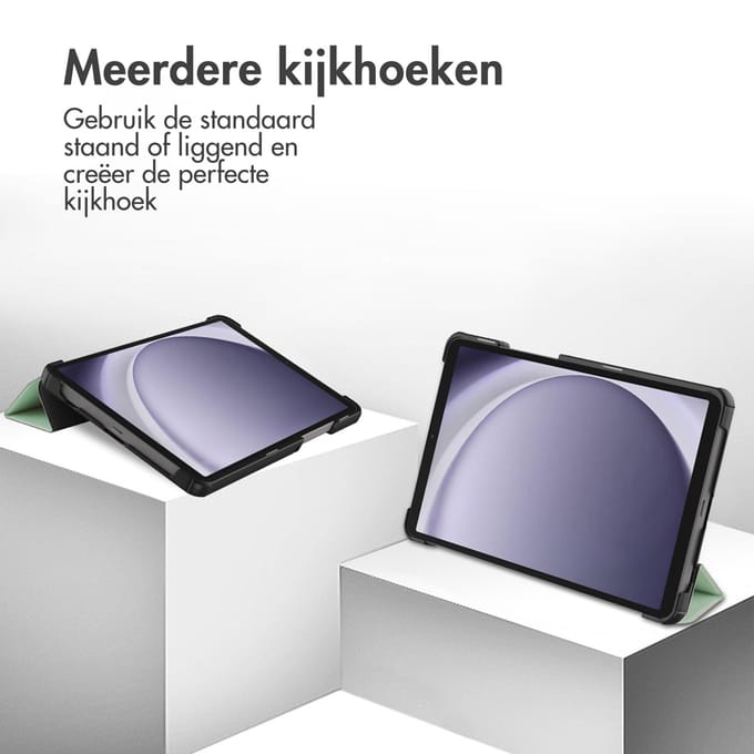 imoshion Tablet Hoes - Geschikt voor Samsung Galaxy Tab A11 / A9 8.7 inch - Trifold Bookcase - Lichtgroen