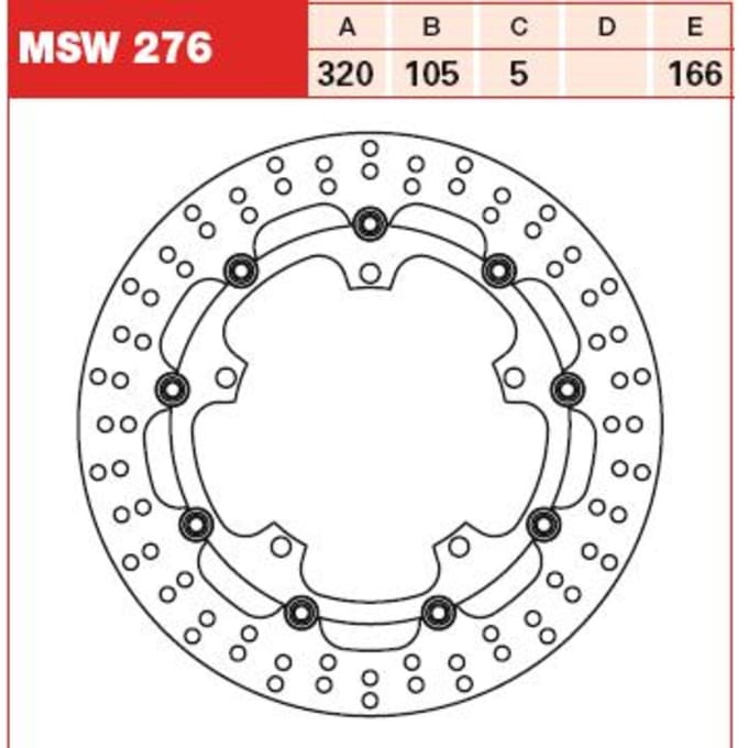 Remschijf TRW MSW276, 1 Stuk