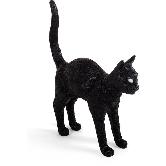 SELETTI LED decoratie-tafellamp Jobby The Cat, zwart