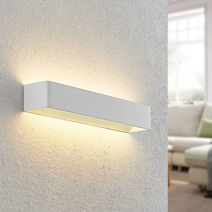 Arcchio LED wandlamp Karam, 53 cm, wit, metaal, up/down