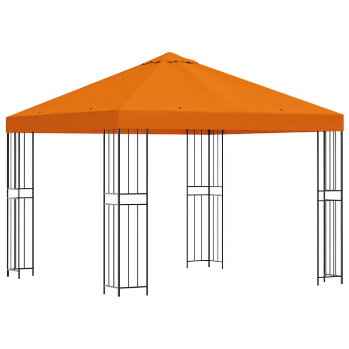 vidaXL - Prieel - 3 - x - 3 - m - Oranje - Polyester - en - Staal - 190 - gsm