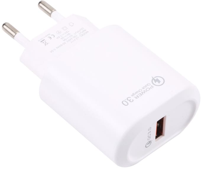 18W USB Snellader - QC 3.0 - Universeel voor Smartphone en Tablet- adapter oplader - wit