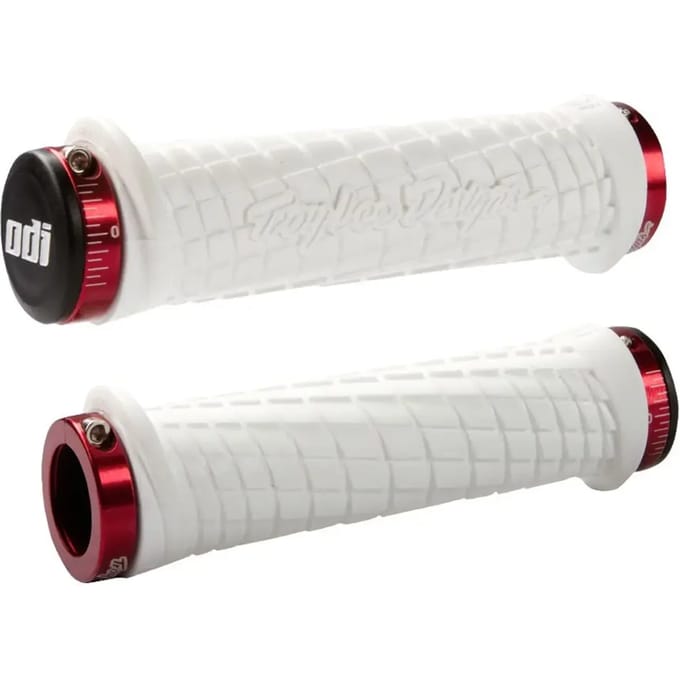 ODI Troy Lee Designs Lock-On MTB Handvatten Wit Rood 130mm