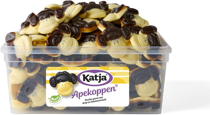 Katja Apekoppen - drop met banaansmaak - bak 1.125g