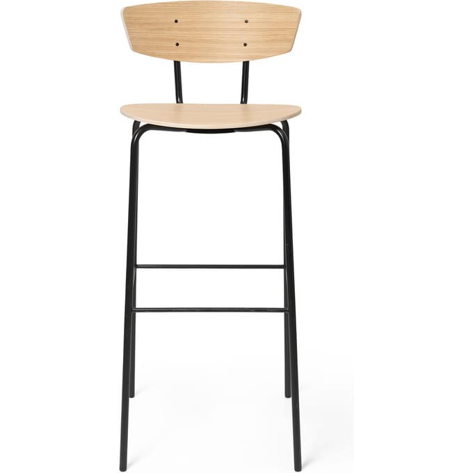 Ferm Living Herman Barstoel - wit geolied - eiken - Zithoogte 78 cm