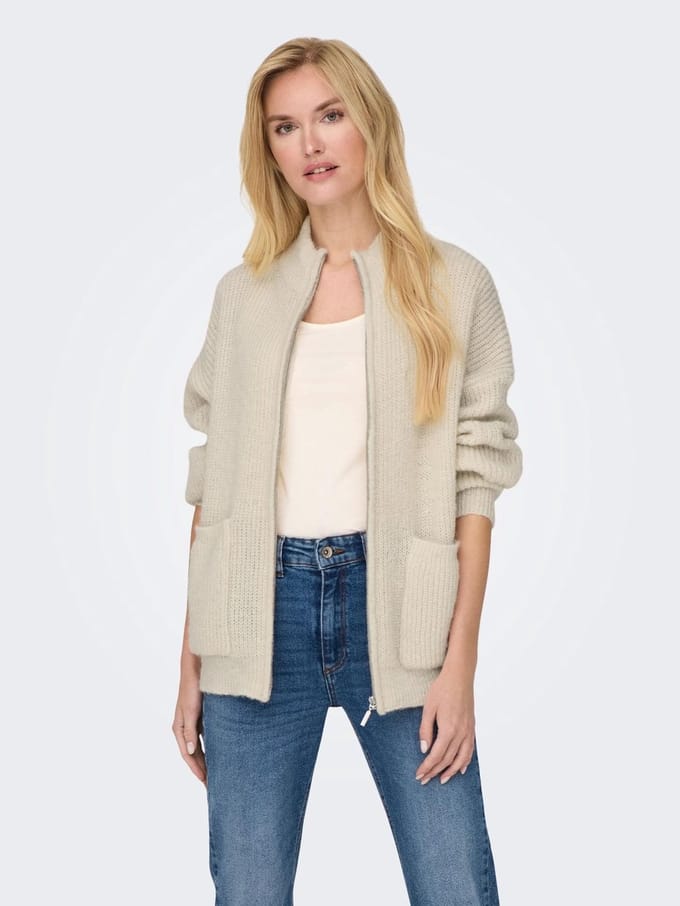 ONLY - ONLKAJA LIFE LS ZIP CARDIGAN CC KNT - Dames - Cardigans