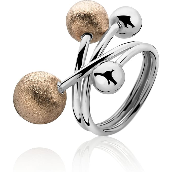 Orphelia ZR-3886/56 - Ring Balls - Zilver 925 Bicolor - Maat 56