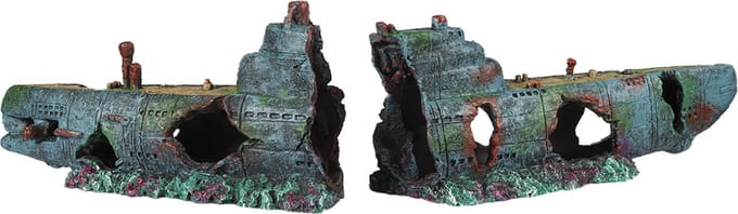 Aqua Della - Aquariumdecoratie - Vissen - Gebroken Onderzeeër 58x9,5x14,5cm - 1st