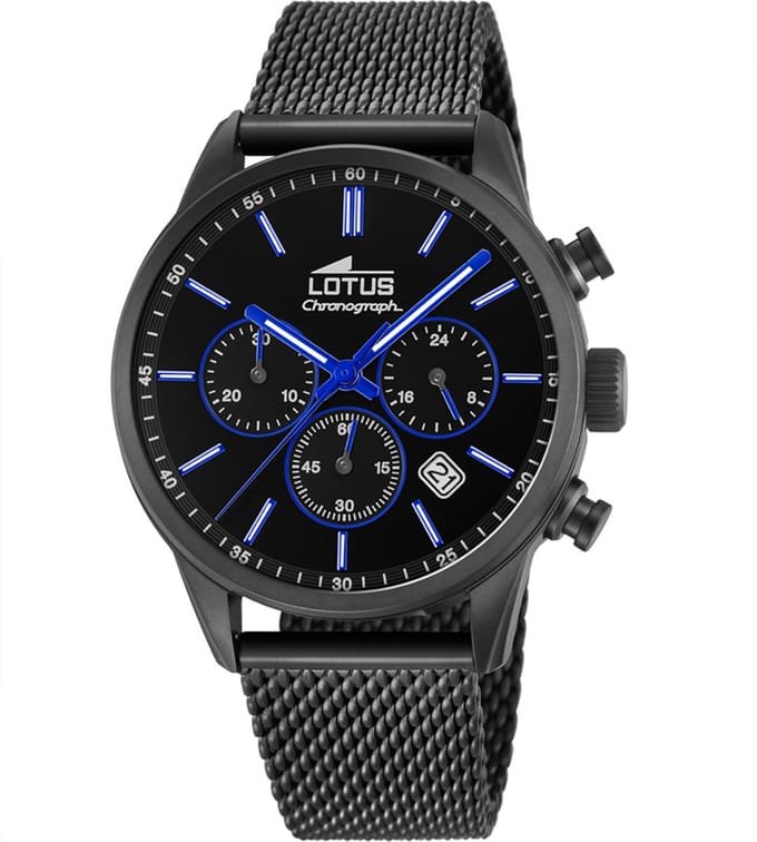LOTUS MEN'S BLACK STAINLESS STEEL WATCH BRACELET 18700/3