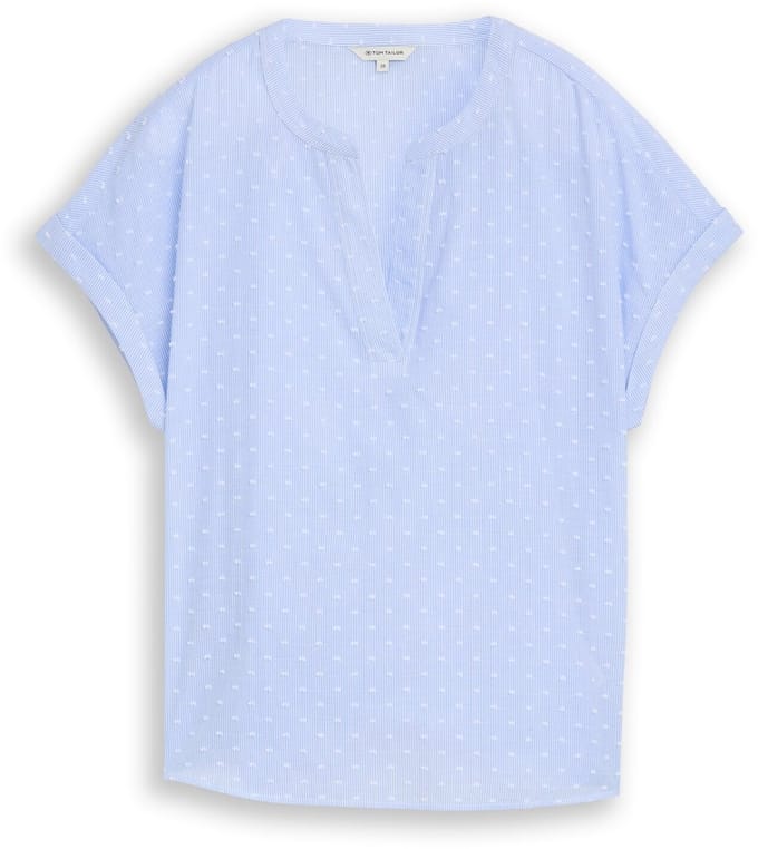 Tom Tailor - Losvallende blouse met borduursel - Maat 34 - kentucky blue dobby stripe