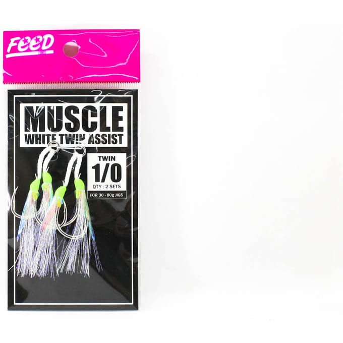 Feed FTAW-CH 1/0 Muscle White Twin Assist Haken Maat 1/0 2 sets (5823)