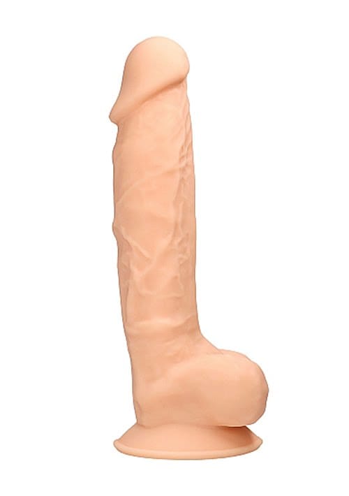 Real Rock - Silicone Dildo met Ballen - Blanke huidskleur - 22.8 cm
