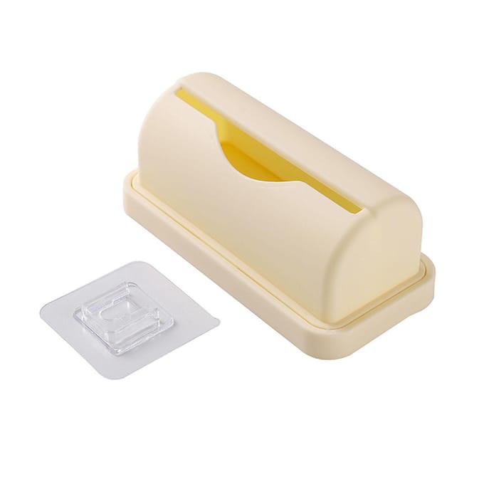 Distributeur de sacs poubelles, support mural en plastique, organiseur de rangement pour sacs poubelles, non marquant beige