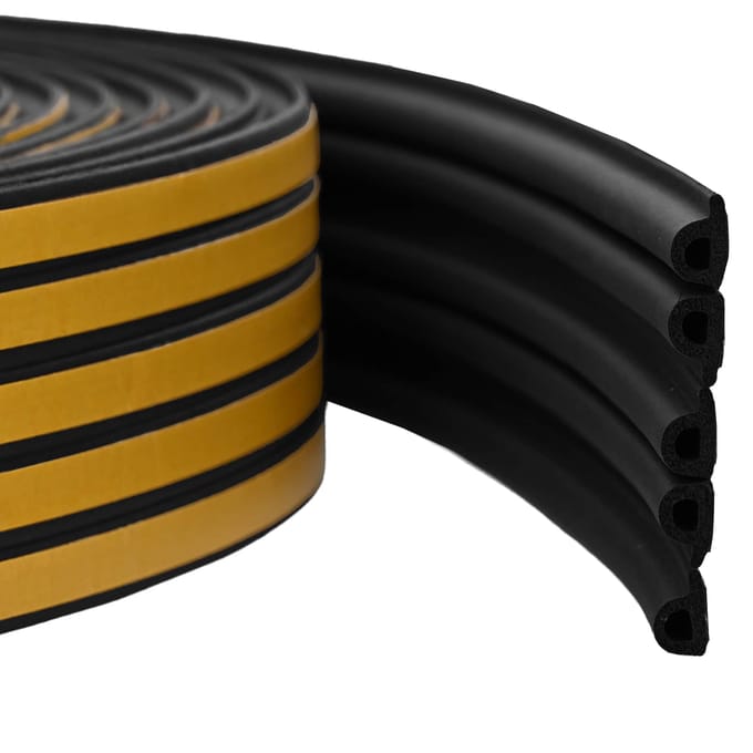 vidaXL - Zelfklevende - raamdichting - 9 - x - 6 - mm - 100 - m - Zwart - EPDM-schuin
