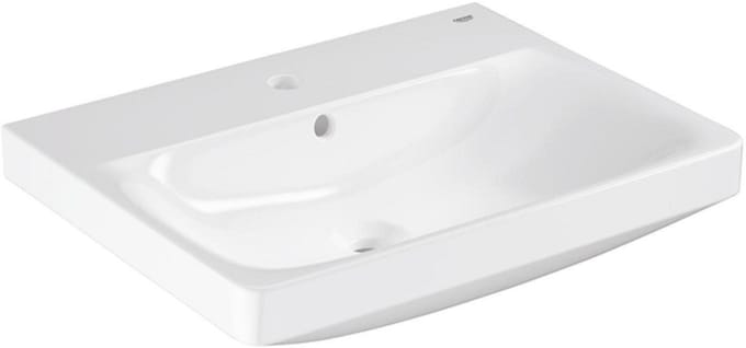 Grohe Euro Ceramic Wastafel - 60x47cm - met kraangat - met overloop - alpine wit
