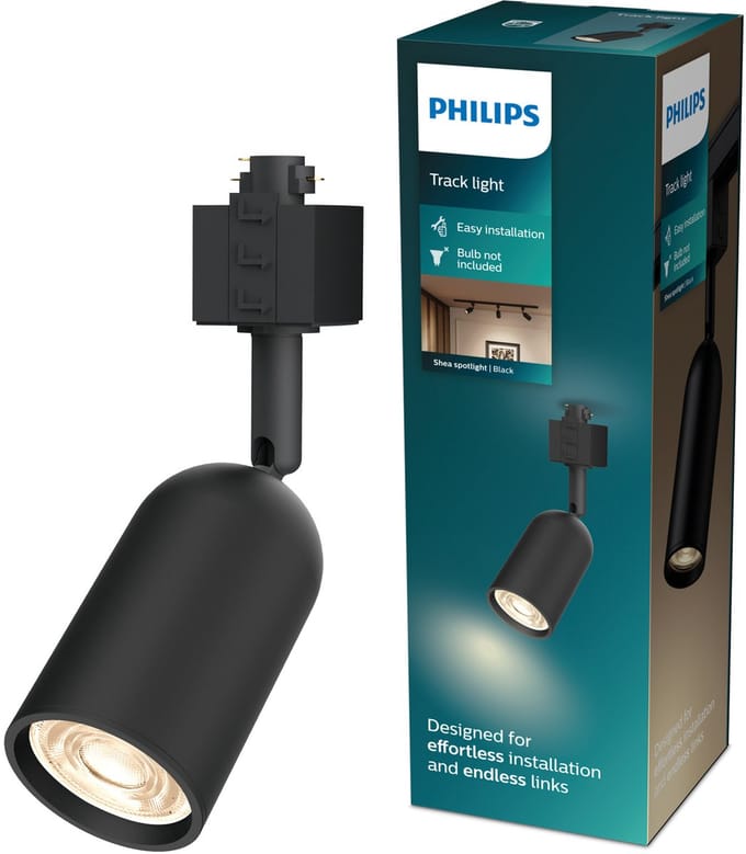 Philips EasyLink Shea - Spot - GU10 fitting - Maximaal wattage: 7W - Zwart - Railverlichting