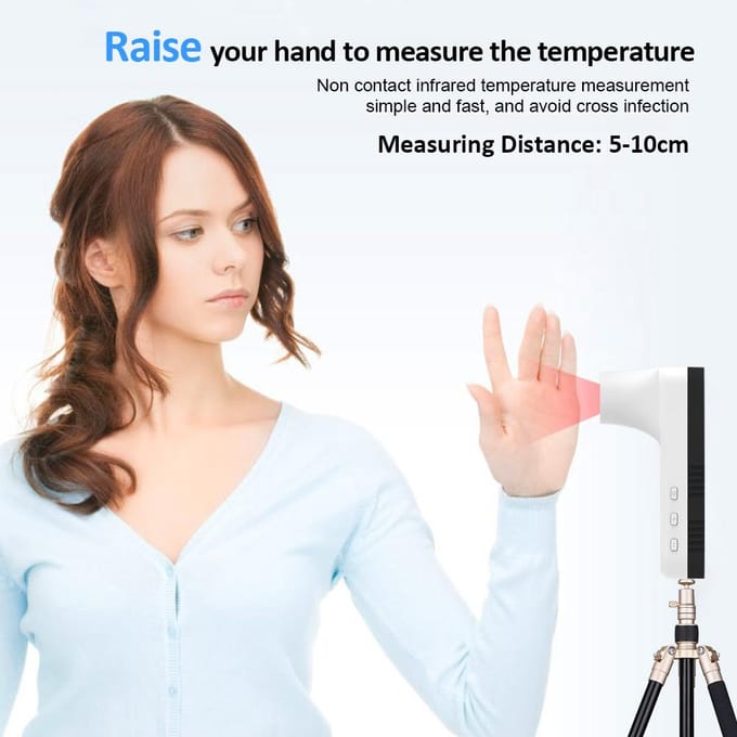 Wandgemonteerde contactloze IR-thermometer met meertalige spraakuitzending Celsius / Fahrenheit automatisch meten white