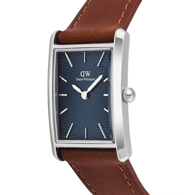 Daniel Wellington DW Watch Bound Light Brown Arctic Guilloché Silver 24x35mm