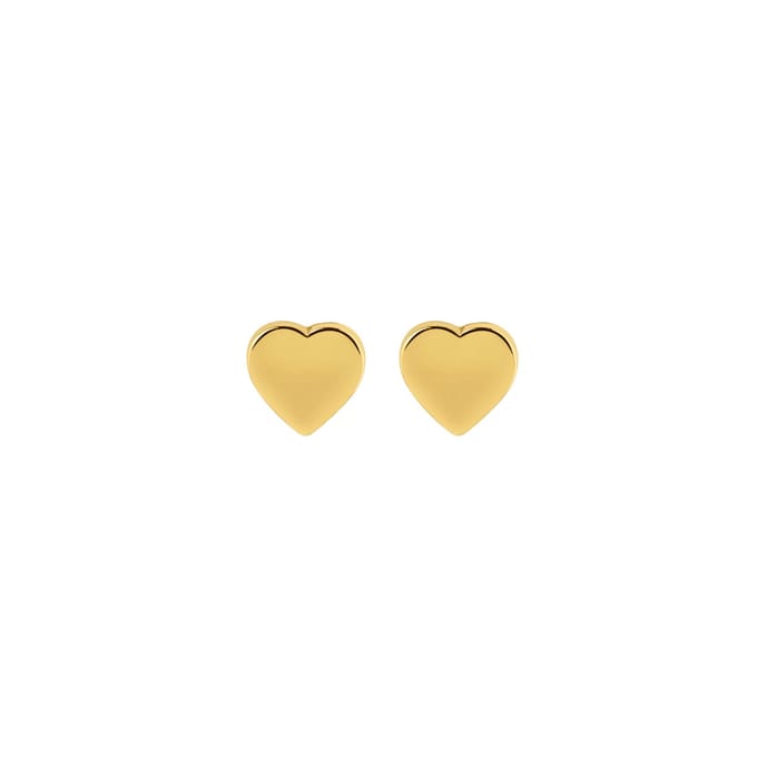 Goud Plated Hart Oorknopjes