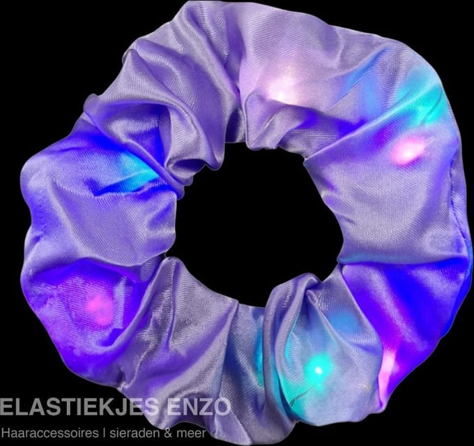 Scrunchie met Led lichtjes - Lila