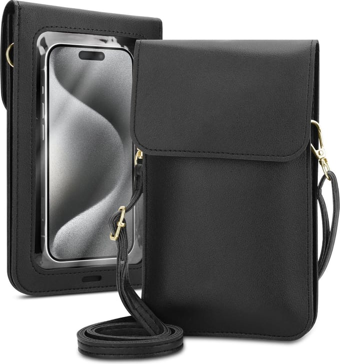 Mobielhoesje geschikt voor Apple iPhone 6 PLUS / 6S PLUS / 7 PLUS / 7S PLUS / 8 PLUS in ZWART Etui Case Cover Handtas voor dames