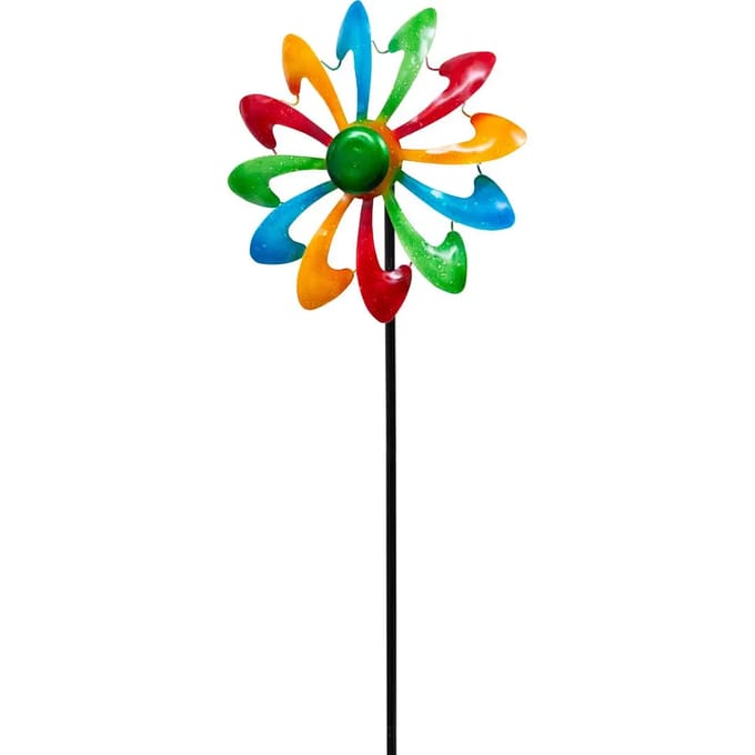 Windvanger HQ Metal Wind Spinner: Single Windmill 110244 Multikleur 24 x 70 cm