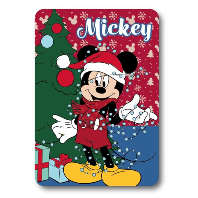 Mickey Mouse Lights Christmas Fleece deken 100 x 140 cm